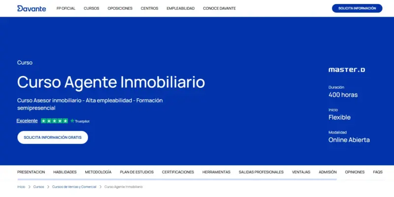 Curso de agente inmobiliario de Davante