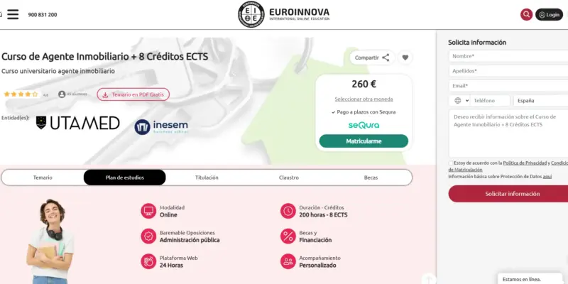 Curso de agente inmobiliario de Euroinnova